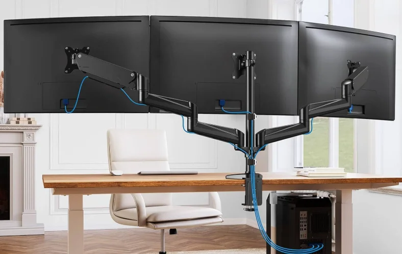 HUANUO HNTS3B Triple Monitor Mount feat