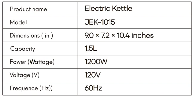 Intasting JEK-1015 Electric Kettle 1