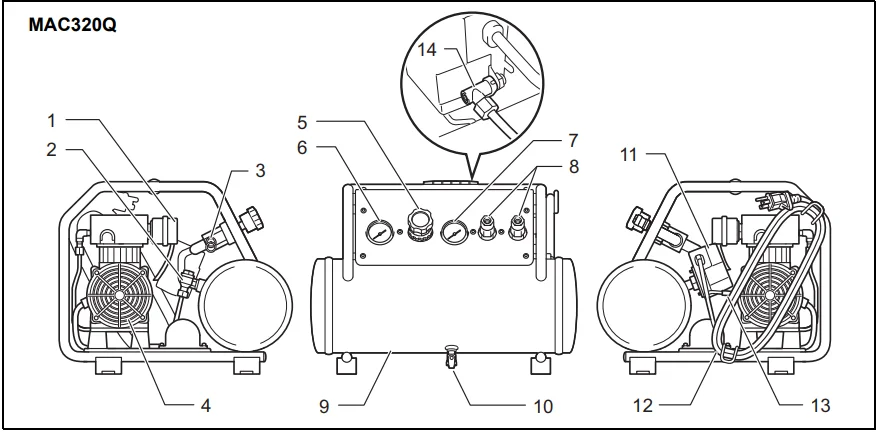 Makita ‎MAC320Q 3-Gallon Air Compressor 2