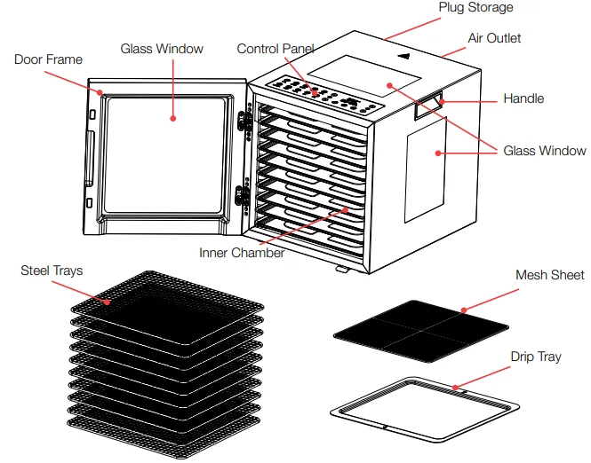 Morphy Richards MRFD10SS 10-Shelf Food Dehydrator 2