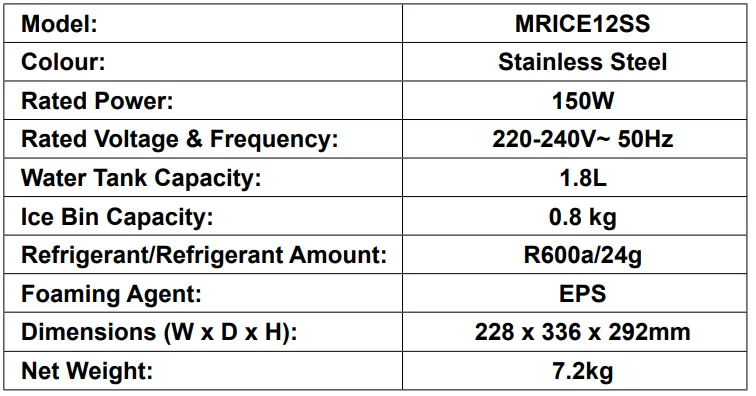 Morphy Richards MRICE12SS Compact Ice Maker 1