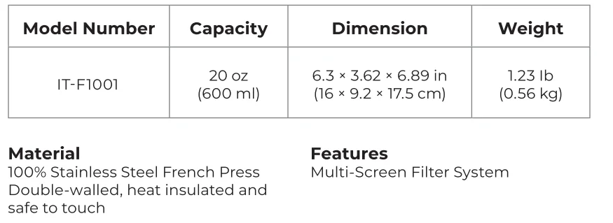 MuellerLiving MLR010563N Stainless Steel French Press Coffee Maker 13