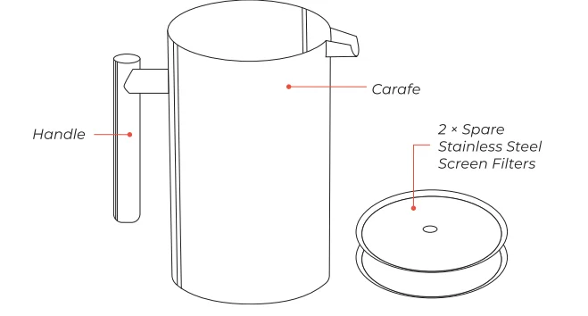 MuellerLiving MLR010563N Stainless Steel French Press Coffee Maker 2