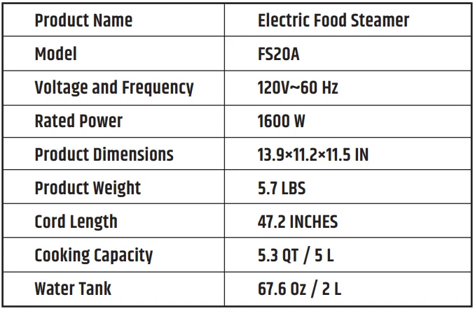 Razorri Fresco FS20A Electric Food Steamer 1