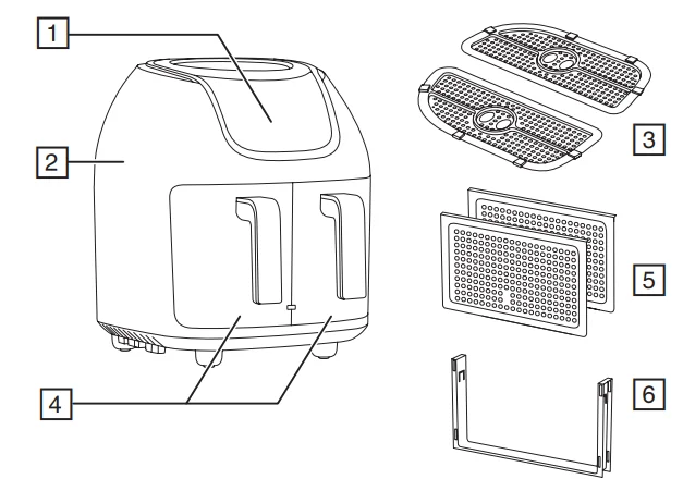Russell Hobbs 27290-56 Satisfry Snappi Dual Basket Air Fryer 1