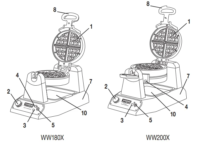 Waring Commercial WWD180X Single Classic Waffle Maker 2