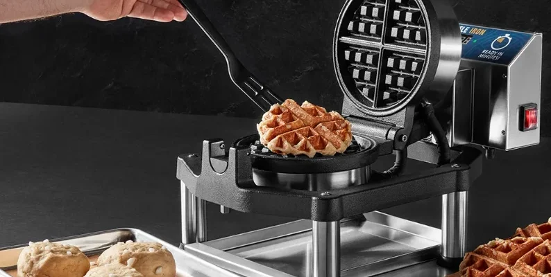 Waring WWHD500 Heavy-Duty Belgian Waffle Maker feat