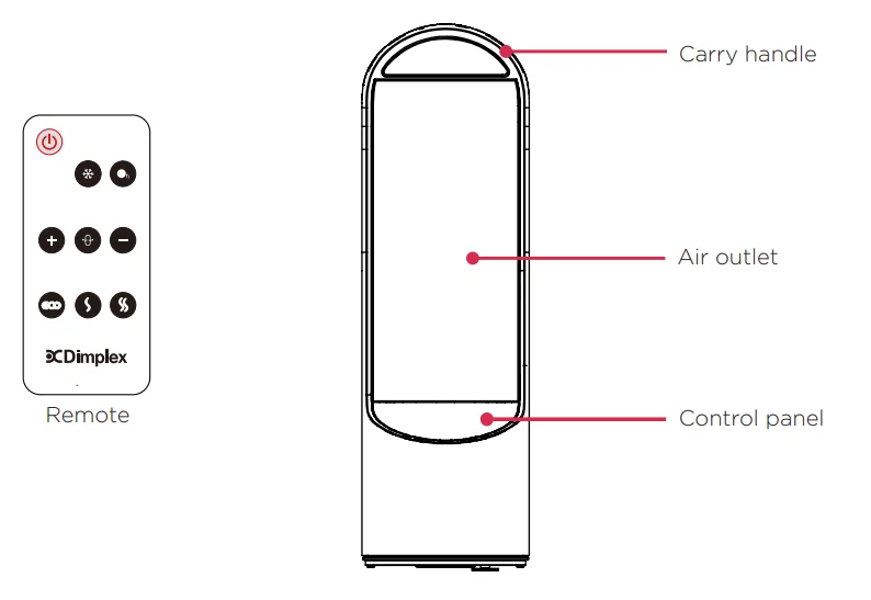 Dimplex DHCHR20D 2kW Digital Ceramic Heater 2