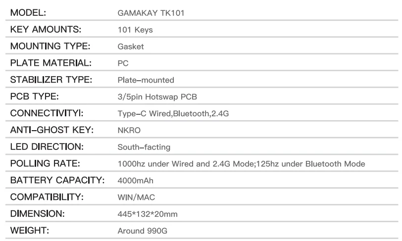 GamaKay TK101 Mechanical Keyboard 5