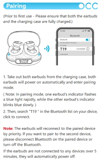 Occiam T19 TWS Earbuds 2