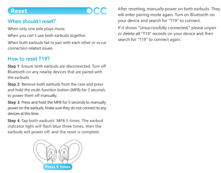 Occiam T19 TWS Earbuds 6