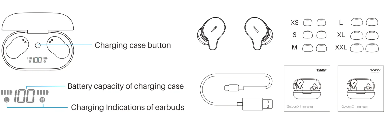 TOZO Golden X1 Wireless Earbuds 2