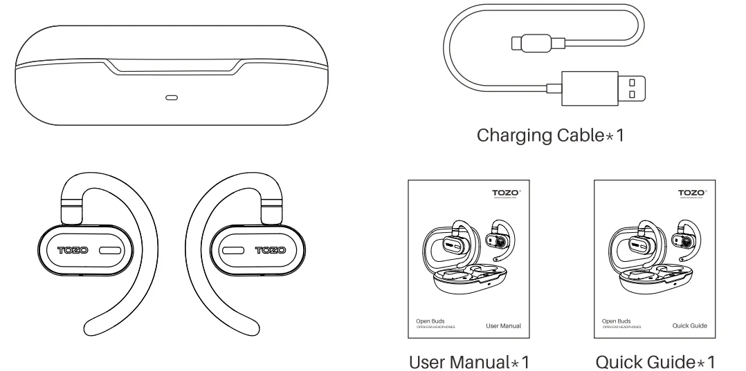TOZO Open Buds User Manual TOZO Open Buds 1