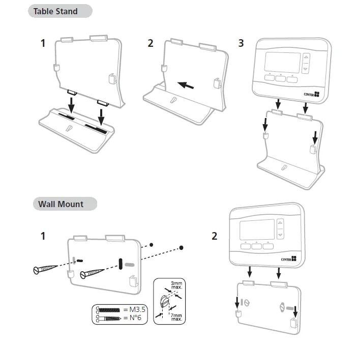 Center EHE0200322 RF Wireless 7 Day Programmable Thermostat 6