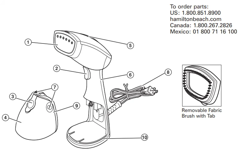 Hamilton Beach 11556F Handheld Garment Steamer 1