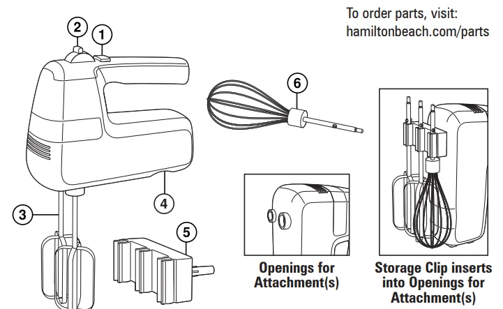 Hamilton Beach 62628 6-Speed Hand Mixer 1