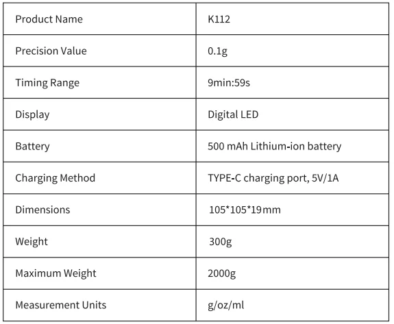 Maestri House K112 Digital Coffee Scale 19