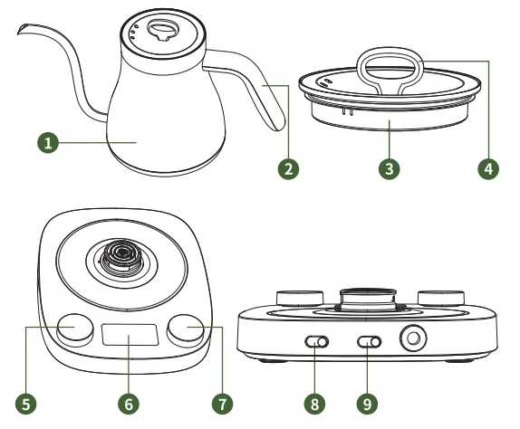 Maestri House MTS-0902-D05 Gooseneck Kettle 1