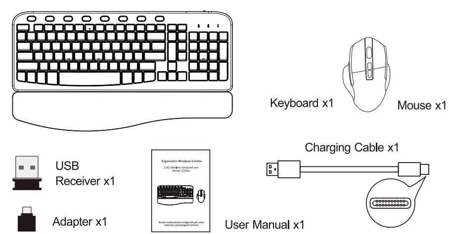 Sablute KL15 Wireless Keyboard and Mouse Combo 4