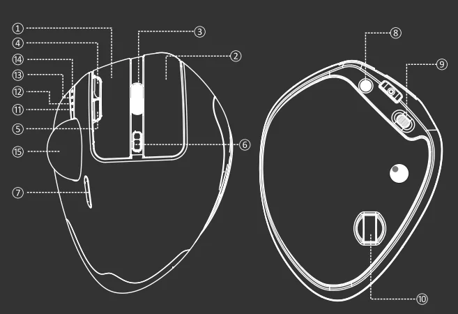 Sablute MAM1 Pro Wireless Trackball Mouse 1