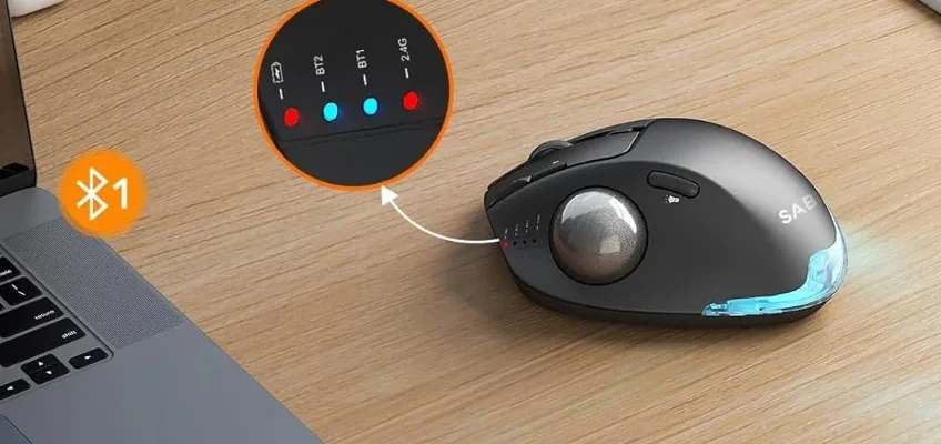 Sablute MAM1 Pro Wireless Trackball Mouse feat