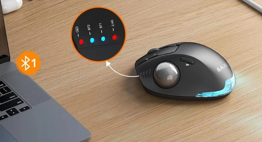 Sablute MAM1 Pro Wireless Trackball Mouse feat