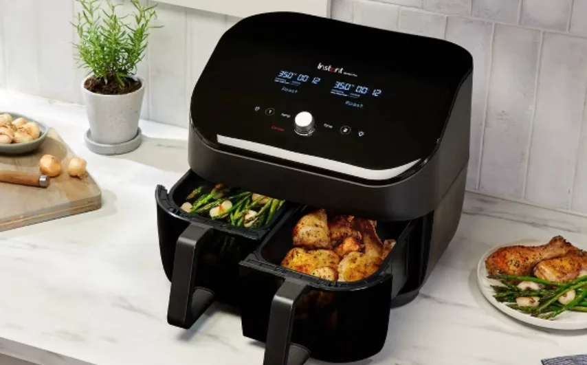 Instant Pot Vortex Plus 8QT ClearCook Air Fryer feat