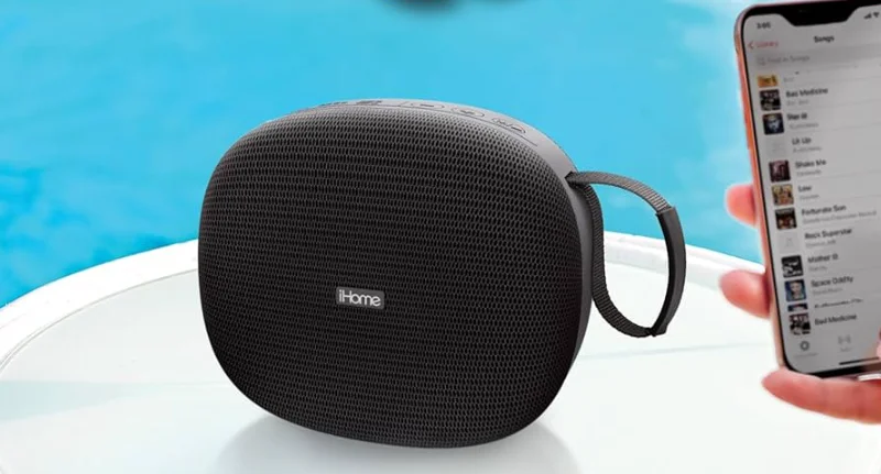 iHome iBT330 Splash Resistant Bluetooth Speaker feat